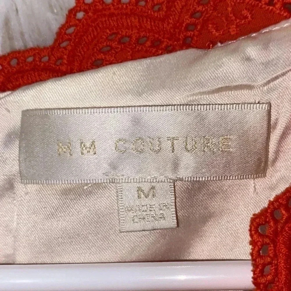 Miss Me MM Couture Dress Orange Lace Circles Sz M - Picture 3 of 6